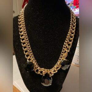 Park Lane Gold Necklace with Black Accents